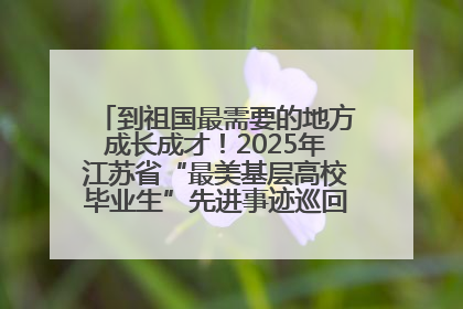 到祖国最需要的地方成长成才！2025年江苏省“最美基层高校毕业生”先进事迹巡回宣讲会在宁启动
