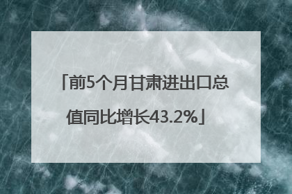 前5个月甘肃进出口总值同比增长43.2%