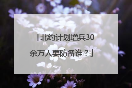北约计划增兵30余万人要防备谁？