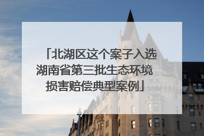 北湖区这个案子入选湖南省第三批生态环境损害赔偿典型案例