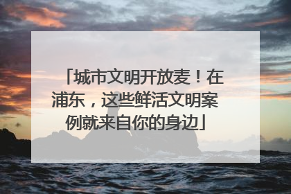 城市文明开放麦！在浦东，这些鲜活文明案例就来自你的身边