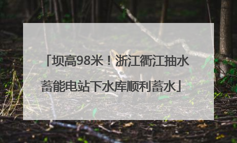 坝高98米！浙江衢江抽水蓄能电站下水库顺利蓄水