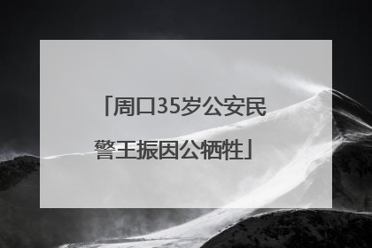 周口35岁公安民警王振因公牺牲