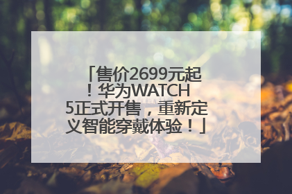 售价2699元起！华为WATCH 5正式开售，重新定义智能穿戴体验！