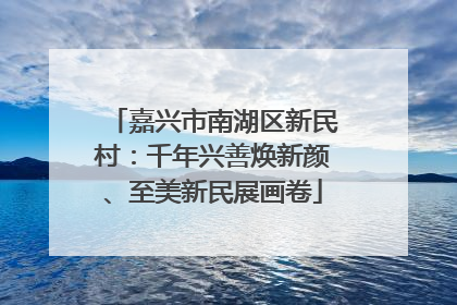 嘉兴市南湖区新民村：千年兴善焕新颜、至美新民展画卷