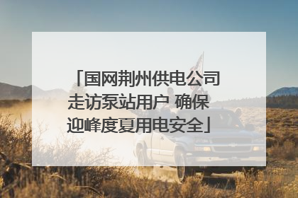 国网荆州供电公司走访泵站用户 确保迎峰度夏用电安全