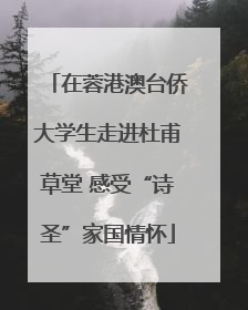 在蓉港澳台侨大学生走进杜甫草堂 感受“诗圣”家国情怀