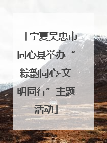 宁夏吴忠市同心县举办“粽韵同心·文明同行”主题活动