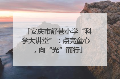 安庆市舒巷小学“科学大讲堂”：点亮童心，向“光”而行