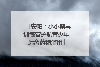 安阳：小小禁毒训练营护航青少年远离药物滥用