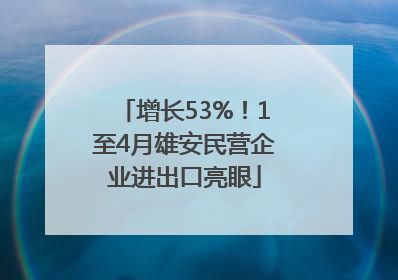 增长53%！1至4月雄安民营企业进出口亮眼