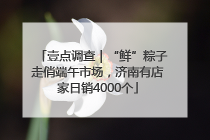 壹点调查｜“鲜”粽子走俏端午市场，济南有店家日销4000个