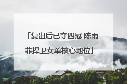 复出后已夺四冠 陈雨菲捍卫女单核心地位