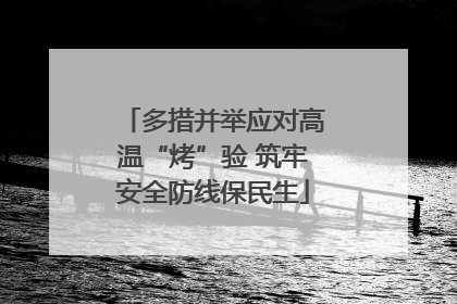 多措并举应对高温“烤”验 筑牢安全防线保民生