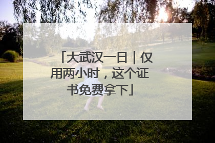 大武汉一日｜仅用两小时，这个证书免费拿下