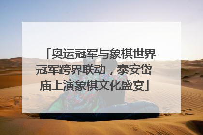 奥运冠军与象棋世界冠军跨界联动，泰安岱庙上演象棋文化盛宴