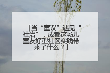 当“童议”遇见“社治”，成都这场儿童友好型社区实践带来了什么？
