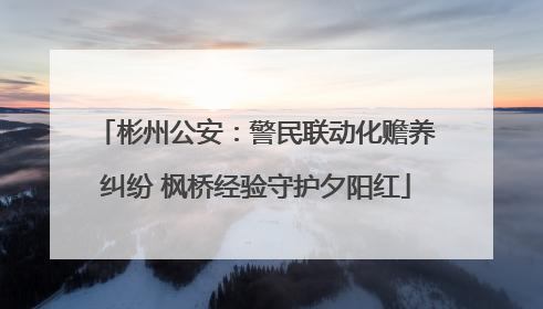 彬州公安：警民联动化赡养纠纷 枫桥经验守护夕阳红