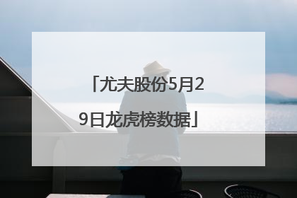 尤夫股份5月29日龙虎榜数据