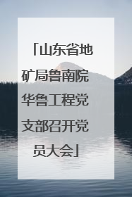 山东省地矿局鲁南院华鲁工程党支部召开党员大会
