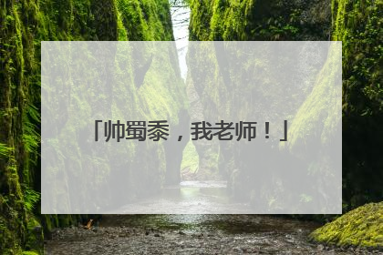帅蜀黍，我老师！