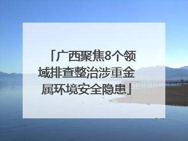 广西聚焦8个领域排查整治涉重金属环境安全隐患