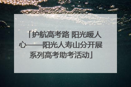 护航高考路 阳光暖人心——阳光人寿山分开展系列高考助考活动