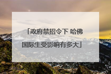 政府禁招令下 哈佛国际生受影响有多大