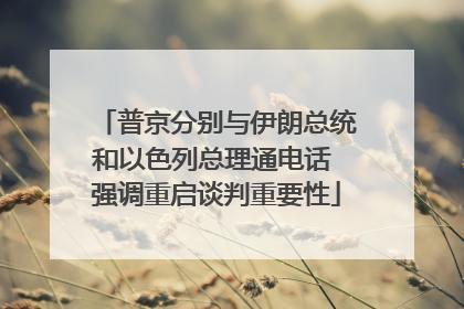 普京分别与伊朗总统和以色列总理通电话 强调重启谈判重要性