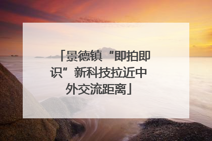 景德镇“即拍即识”新科技拉近中外交流距离