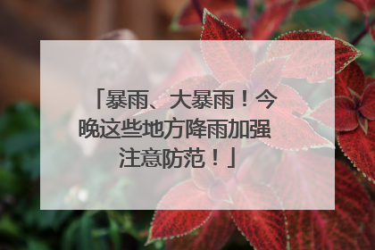 暴雨、大暴雨！今晚这些地方降雨加强 注意防范！