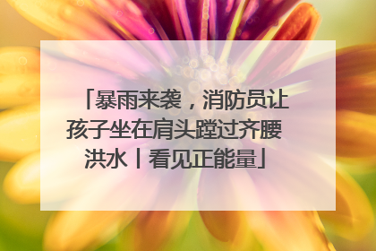 暴雨来袭，消防员让孩子坐在肩头蹚过齐腰洪水丨看见正能量