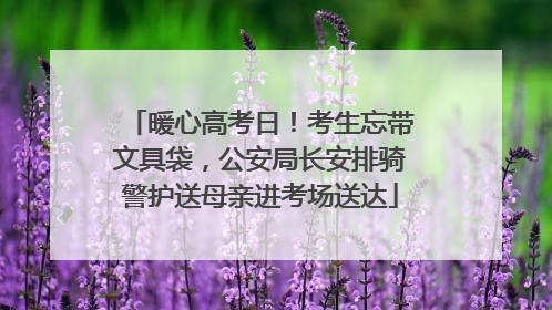 暖心高考日！考生忘带文具袋，公安局长安排骑警护送母亲进考场送达