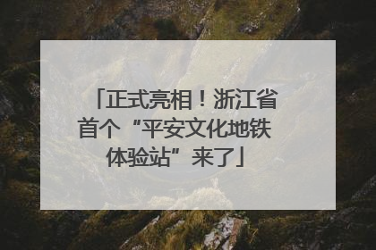 正式亮相！浙江省首个“平安文化地铁体验站”来了