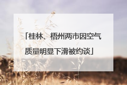 桂林、梧州两市因空气质量明显下滑被约谈