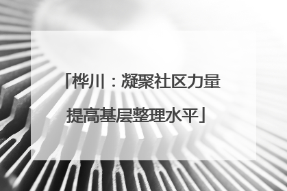 桦川：凝聚社区力量 提高基层整理水平