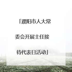 濮阳市人大常委会开展主任接待代表日活动