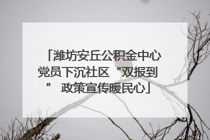 潍坊安丘公积金中心党员下沉社区“双报到” 政策宣传暖民心