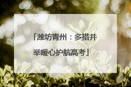潍坊青州：多措并举暖心护航高考