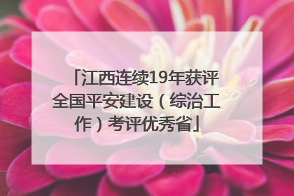 江西连续19年获评全国平安建设（综治工作）考评优秀省