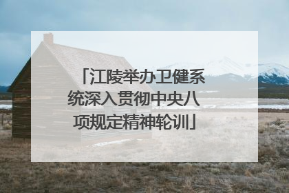 江陵举办卫健系统深入贯彻中央八项规定精神轮训