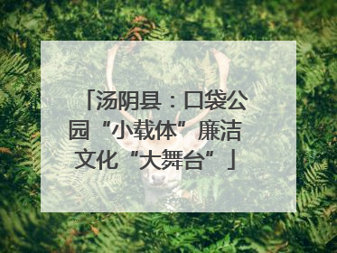 汤阴县：口袋公园“小载体”廉洁文化“大舞台”