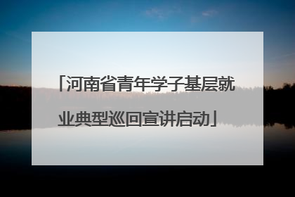河南省青年学子基层就业典型巡回宣讲启动