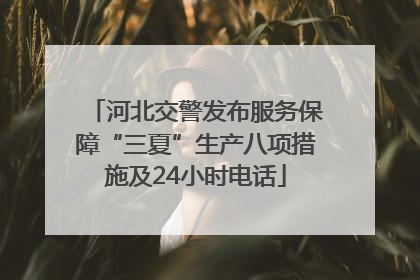 河北交警发布服务保障“三夏”生产八项措施及24小时电话
