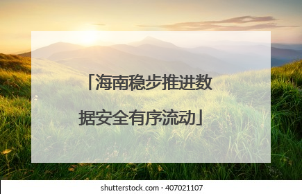 海南稳步推进数据安全有序流动