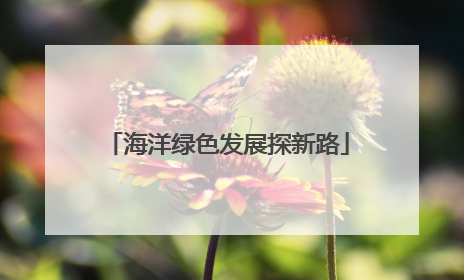 海洋绿色发展探新路