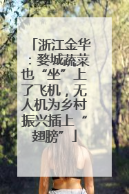 浙江金华：婺城蔬菜也“坐”上了飞机，无人机为乡村振兴插上“翅膀”
