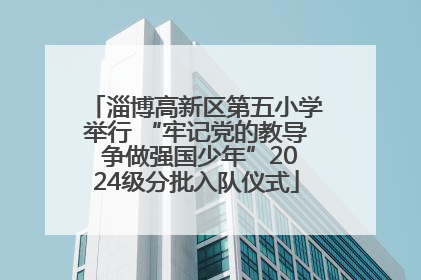 淄博高新区第五小学举行 “牢记党的教导 争做强国少年”2024级分批入队仪式