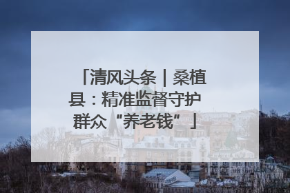 清风头条｜桑植县：精准监督守护群众“养老钱”