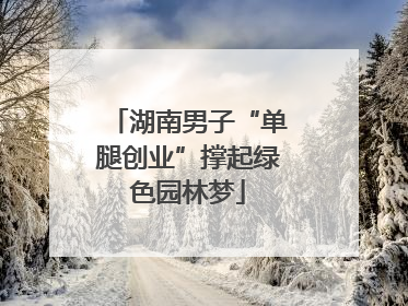 湖南男子“单腿创业”撑起绿色园林梦